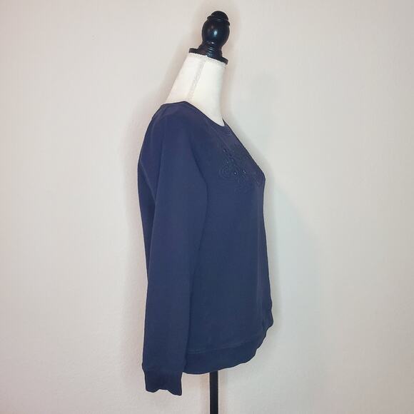 Madewell Navy Embroidered Sweatshirt Medium - Picture 2 of 7